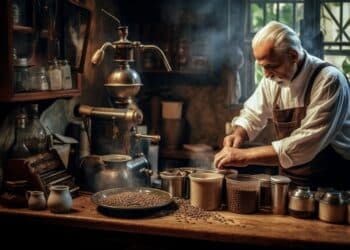 coffee making, picture took in italy