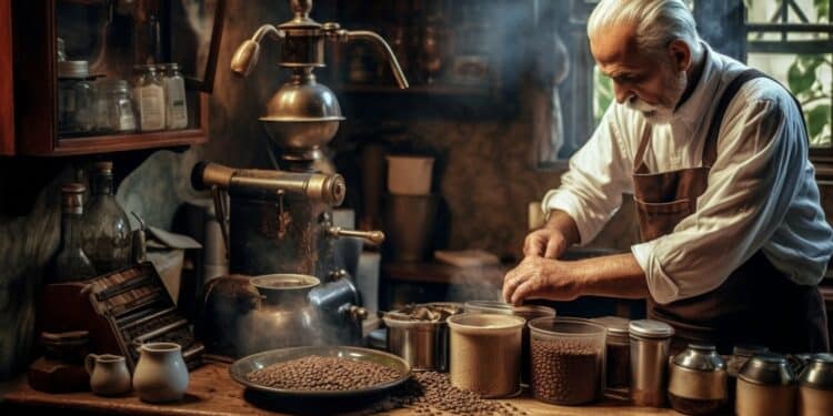 coffee making, picture took in italy